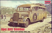Сборная модель Немецкий штабной автобус Opel Blitz Omnibus W39, Африканский корпус